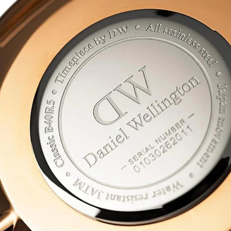 Daniel Wellington Classic Glasgow Rose Gold DW00100004 analog unisexklocka med vit urtavla och armband i läder