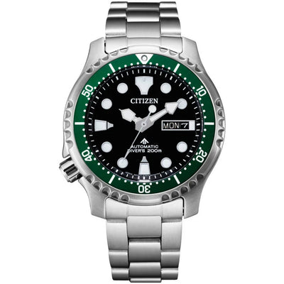 Citizen Promaster Automatik NY0084-89EE analog herrklocka med svart urtavla och armband i rostfritt stål