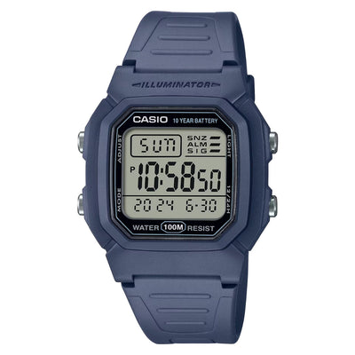 Casio Timeless W-800H-2AVES digital damklocka med svart urtavla och armband i resin