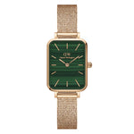 Daniel Wellington Quadro DW00100437 analog damklocka med grön urtavla och armband i rostfritt stål