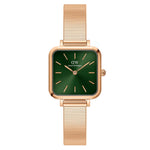 Daniel Wellington Quadro Studio DW00100519 analog damklocka med grön urtavla och armband i rostfritt stål
