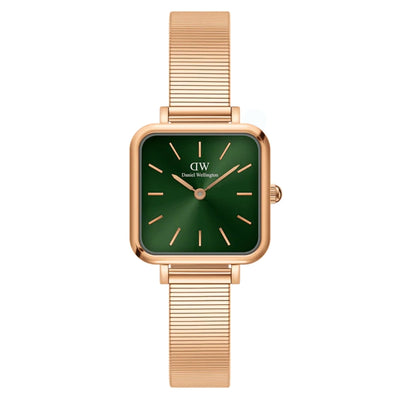 Daniel Wellington Quadro Studio DW00100519 analog damklocka med grön urtavla och armband i rostfritt stål
