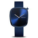 Bering Pebble 18040-397 analog herrklocka med blå urtavla och armband i nato
