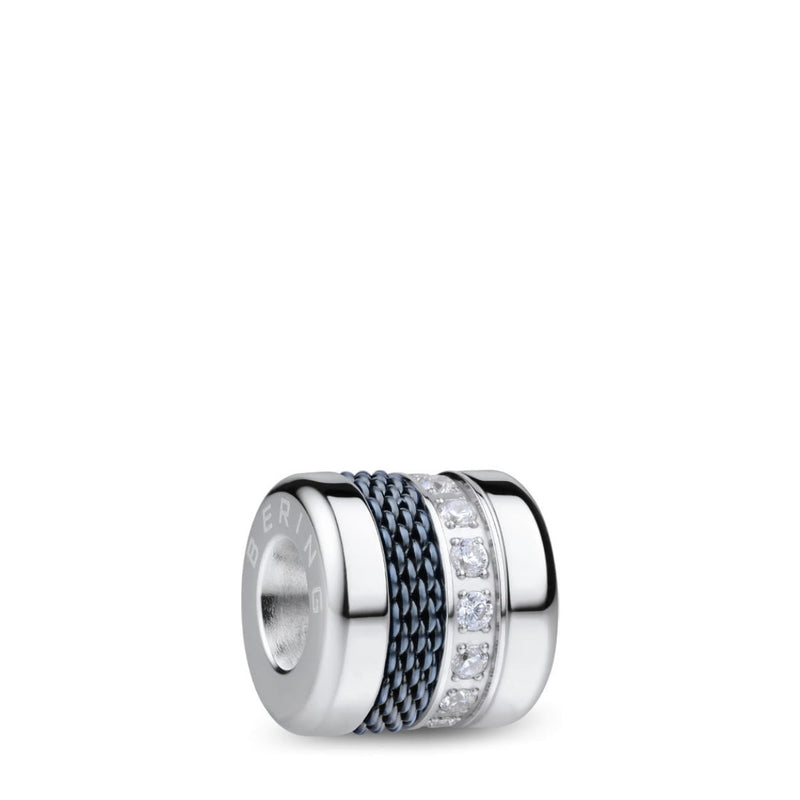 Bering Gift Set Blue analog damklocka med blå urtavla och armband i rostfritt stål