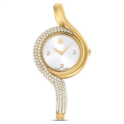 Swarovski Dextera asymmetric 5708030 analog damklocka med guld urtavla och armband i rostfritt stål