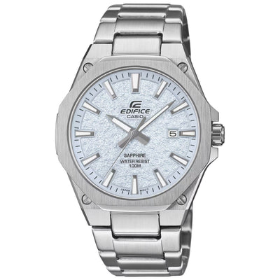 Casio Edifice EFR-S108DE-2AVUEF analog herrklocka med blå urtavla och armband i rostfritt stål