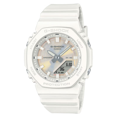 Casio G-Shock GMA-P2100PC-7AER ana-digi damklocka med vit urtavla och armband i resin