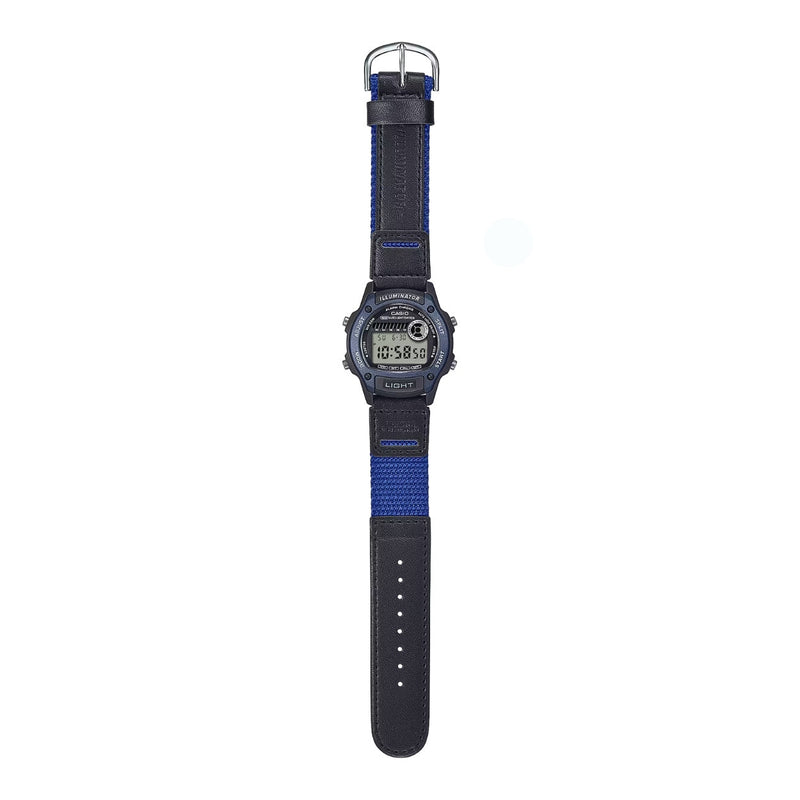 Casio Timeless W-220HF-2AVEF digital herrklocka med svart urtavla och armband i läder