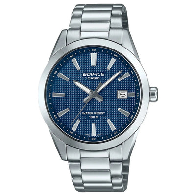 Casio Edifice EFV-160D-2AVEF analog herrklocka med blå urtavla och armband i rostfritt stål