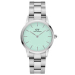 Daniel Wellington Iconic Link DW00100537 analog damklocka med grön urtavla och armband i rostfritt stål