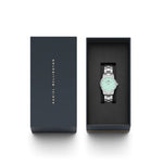 Daniel Wellington Iconic Link DW00100537 analog damklocka med grön urtavla och armband i rostfritt stål