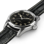 Hamilton Khaki Field Murph Auto H70605732 analog herrklocka med svart urtavla och armband i skinn