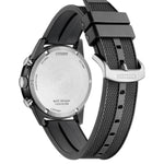 Citizen Eco-Drive Chronograph CA4625-02H analog herrklocka med svart urtavla och armband i gummi