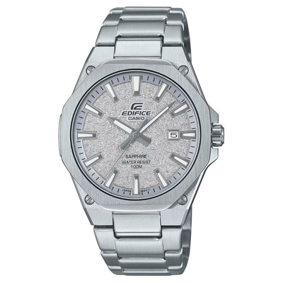Casio Edifice EFR-S108DE-8AVUEF analog herrklocka med silver urtavla och armband i rostfritt stål