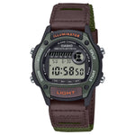 Casio Timeless W-220HF-3AVEF digital unisexklocka med svart urtavla och armband i läder