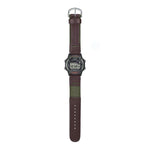 Casio Timeless W-220HF-3AVEF digital unisexklocka med svart urtavla och armband i läder