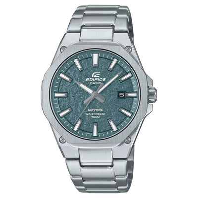 Casio Edifice EFR-S108DE-3AVUEF analog herrklocka med grön urtavla och armband i rostfritt stål