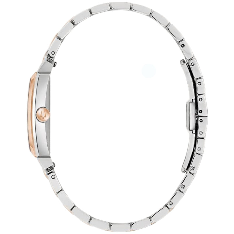 Bulova Sutton 98L328 analog damklocka med vit urtavla och armband i rostfritt stål