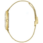 Bulova Crystal 98L321 analog damklocka med guld urtavla och armband i rostfritt stål