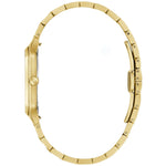 Bulova Tony Bennett Gold 97B236 analog herrklocka med silver urtavla och armband i rostfritt stål