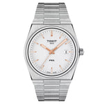 Tissot PRX T137.410.11.031.00 analog herrklocka med silver urtavla och armband i rostfritt stål