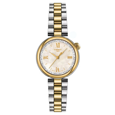 Tissot Desir T152.010.22.118.01 analog damklocka med beige urtavla och armband i rostfritt stål