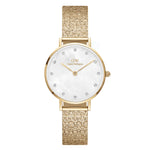 Daniel Wellington Petite Lumine DW00100594 analog damklocka med vit urtavla och armband i rostfritt stål