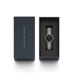 Daniel Wellington Petite Lumine DW00100661 analog damklocka med svart urtavla och armband i rostfritt stål