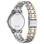 Citizen Elegance EM0416-78A analog damklocka med vit urtavla och armband i rostfritt stål