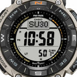 Casio Pro Trek PRG-340T-7ER digital herrklocka med svart urtavla och armband i titan