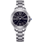 Citizen L Ceci EM1160-58E analog damklocka med svart urtavla och armband i rostfritt stål