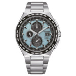 Citizen Super Titanium Radio Controlled AT8238-84M analog herrklocka med turkos urtavla och armband i titan