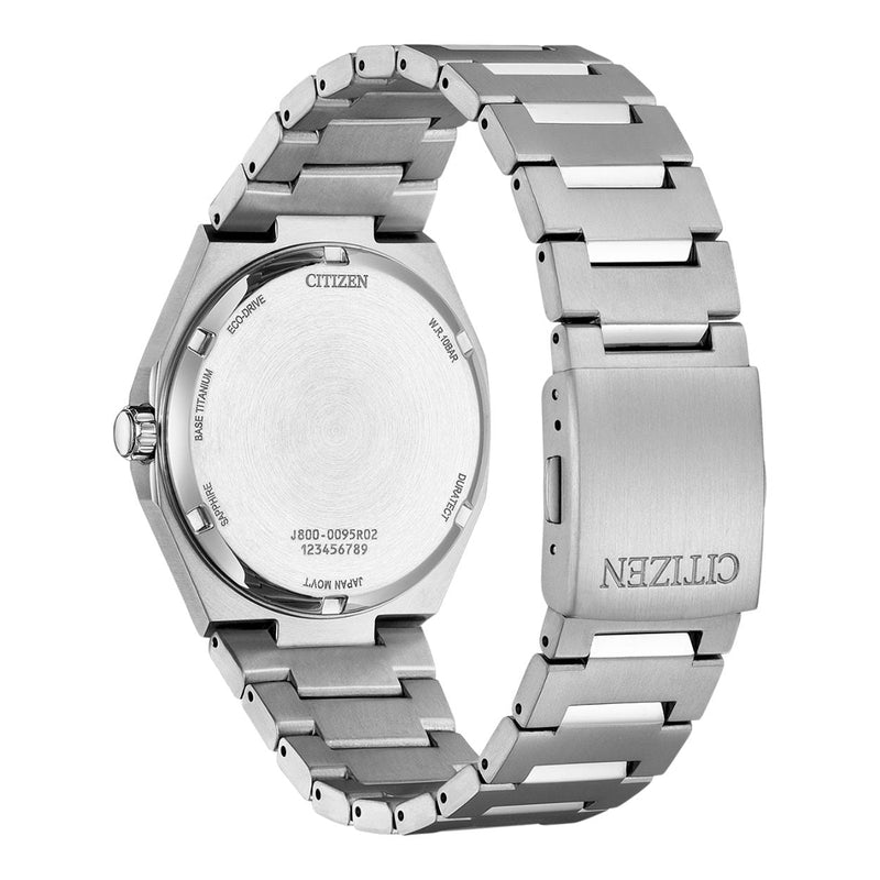 Citizen Super Titanium Zenshin AW0130-85LE analog herrklocka med blå urtavla och armband i titan
