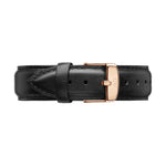 Daniel Wellington Classic Sheffiel DW00100139 analog damklocka med svart urtavla och armband i läder
