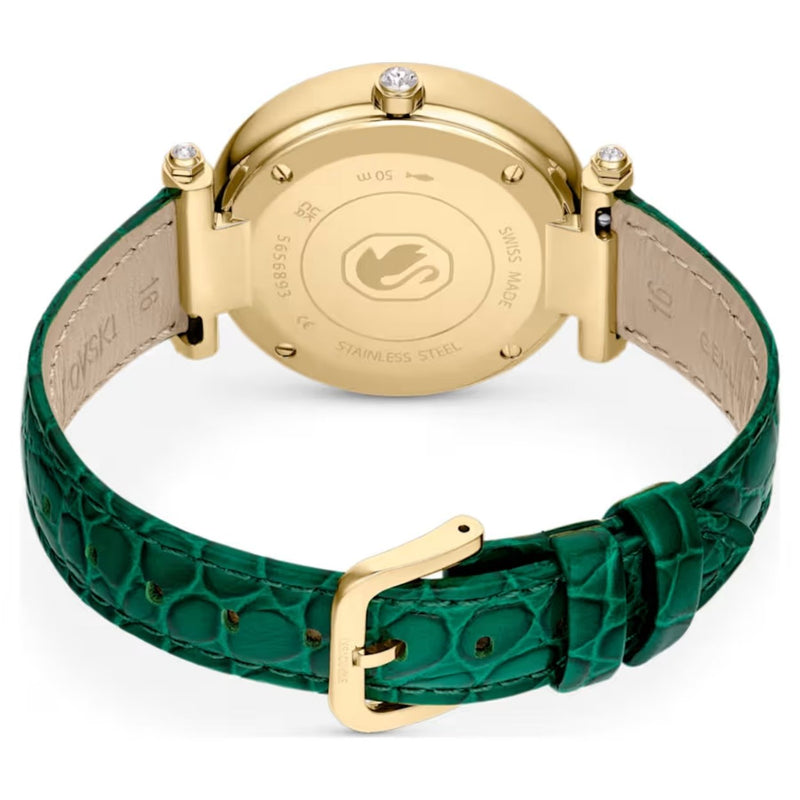 Swarovski Crystalline wonder 5656893 analog damklocka med vit urtavla och armband i skinn
