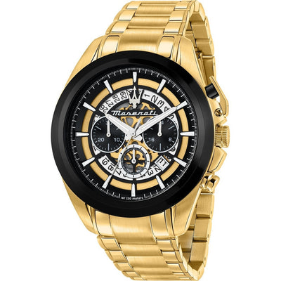 Maserati Traguardo R8873612058 analog herrklocka med svart urtavla och armband i rostfritt stål