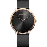 Bering Ultra Slim 15739-166 analog unisexklocka med svart urtavla och armband i rostfritt stål