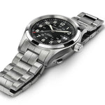 Hamilton Khaki Field Auto H70455133 analog herrklocka med svart urtavla och armband i rostfritt stål