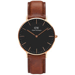 Daniel Wellington Classic St Mawes DW00100124 analog herrklocka med svart urtavla och armband i läder