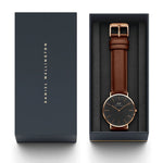Daniel Wellington Classic St Mawes DW00100124 analog herrklocka med svart urtavla och armband i läder