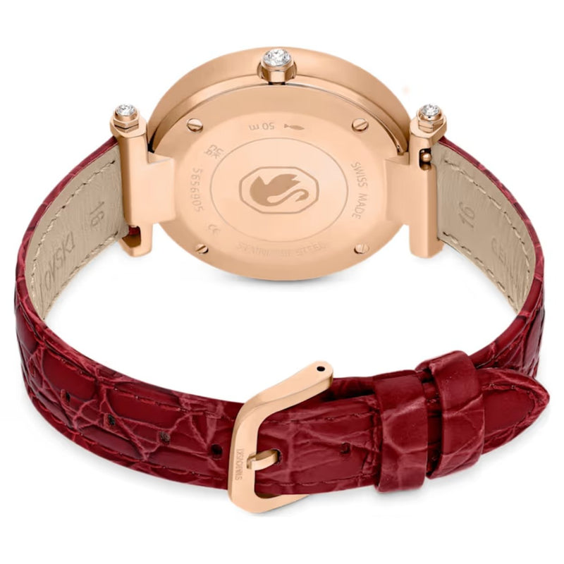 Swarovski Crystalline Wonder 5656905 analog damklocka med vit urtavla och armband i skinn