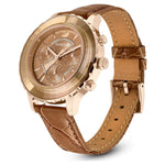 Swarovski Octea Lux 5632260 analog damklocka med brun urtavla och armband i läder