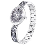 Swarovski Crystal Rock Oval 5656881 analog damklocka med silver urtavla och armband i rostfritt stål