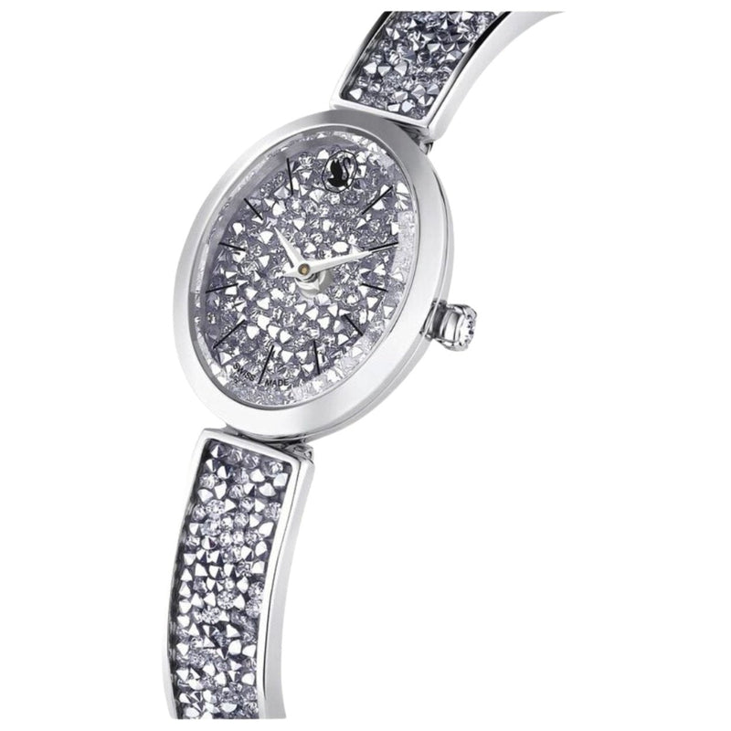 Swarovski Crystal Rock Oval 5656881 analog damklocka med silver urtavla och armband i rostfritt stål