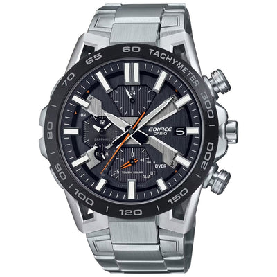 Casio Edifice EQB-2000DB-1AER analog herrklocka med svart urtavla och armband i rostfritt stål