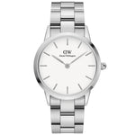 Daniel Wellington Iconic Link DW00100207 analog damklocka med vit urtavla och armband i rostfritt stål