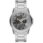 Armani Exchange Banks AX1736 analog herrklocka med grå urtavla och armband i rostfritt stål