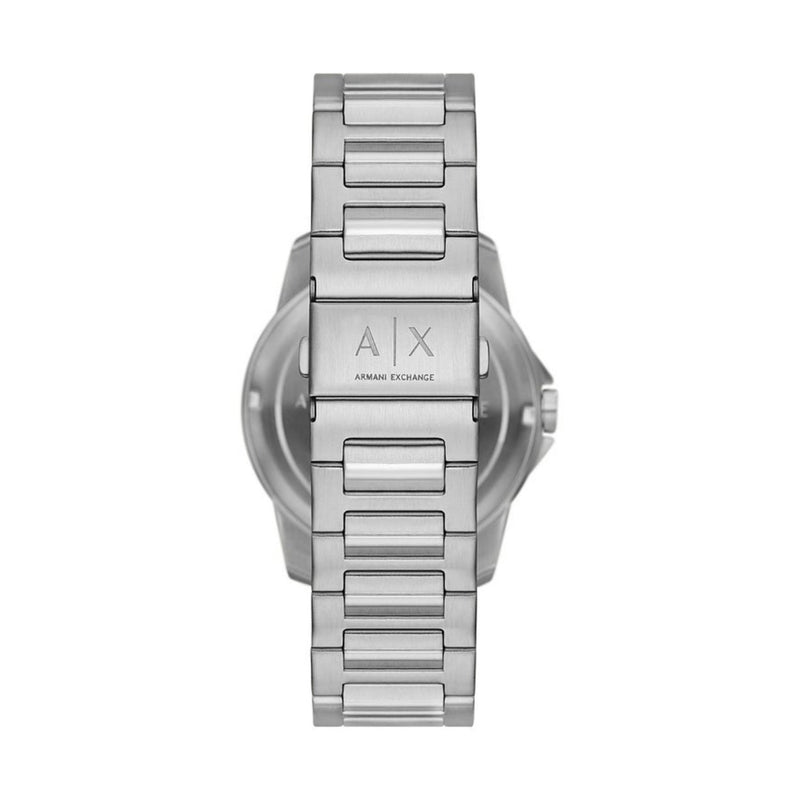 Armani Exchange Banks AX1736 analog herrklocka med grå urtavla och armband i rostfritt stål