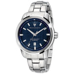 Maserati Successo R8853121004 analog herrklocka med blå urtavla och armband i rostfritt stål