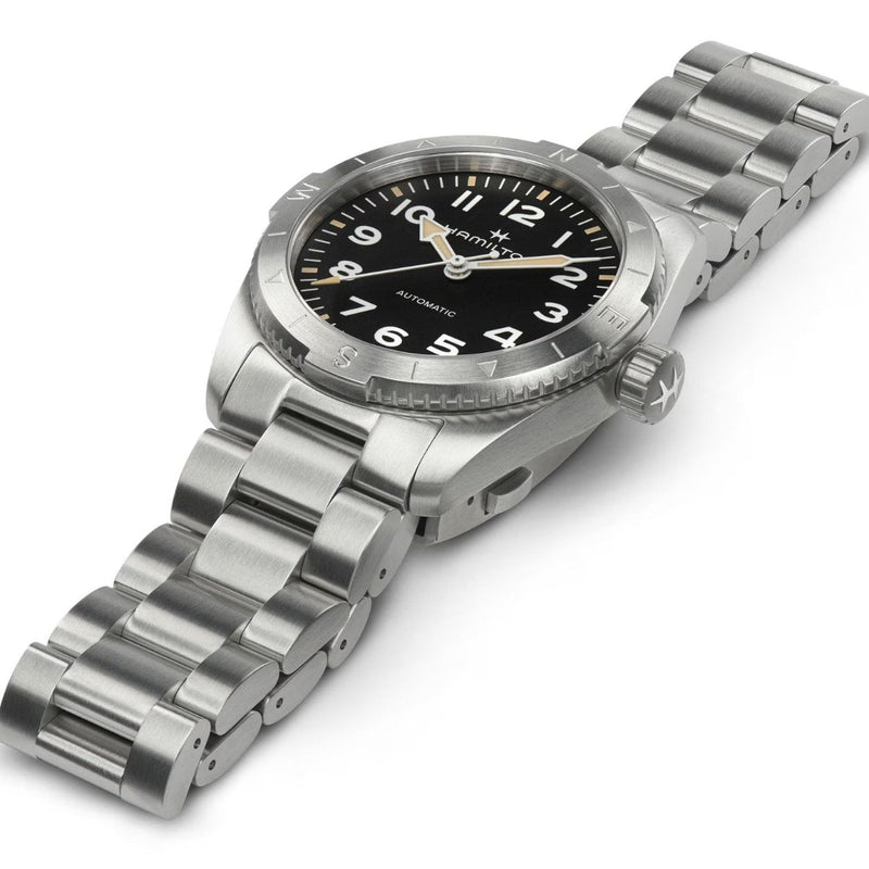 Hamilton Khaki Field Expedition Auto H70225130 analog herrklocka med svart urtavla och armband i rostfritt stål